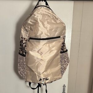 APL Tan and Leopard Print Backpack NWT